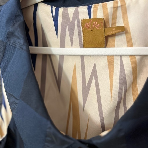 ALI Ro Navy Checkered Scoop neck Sleeveless Sheath dress Size 10 NWOT - Picture 7 of 8